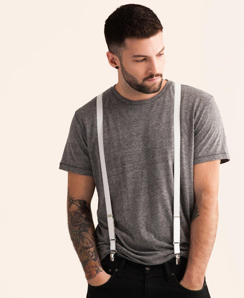 【4031】EGDE RAVE SUSPENDERS JOCK白 KK & Jay Supply Co. | Ivory Grosgrain Suspenders