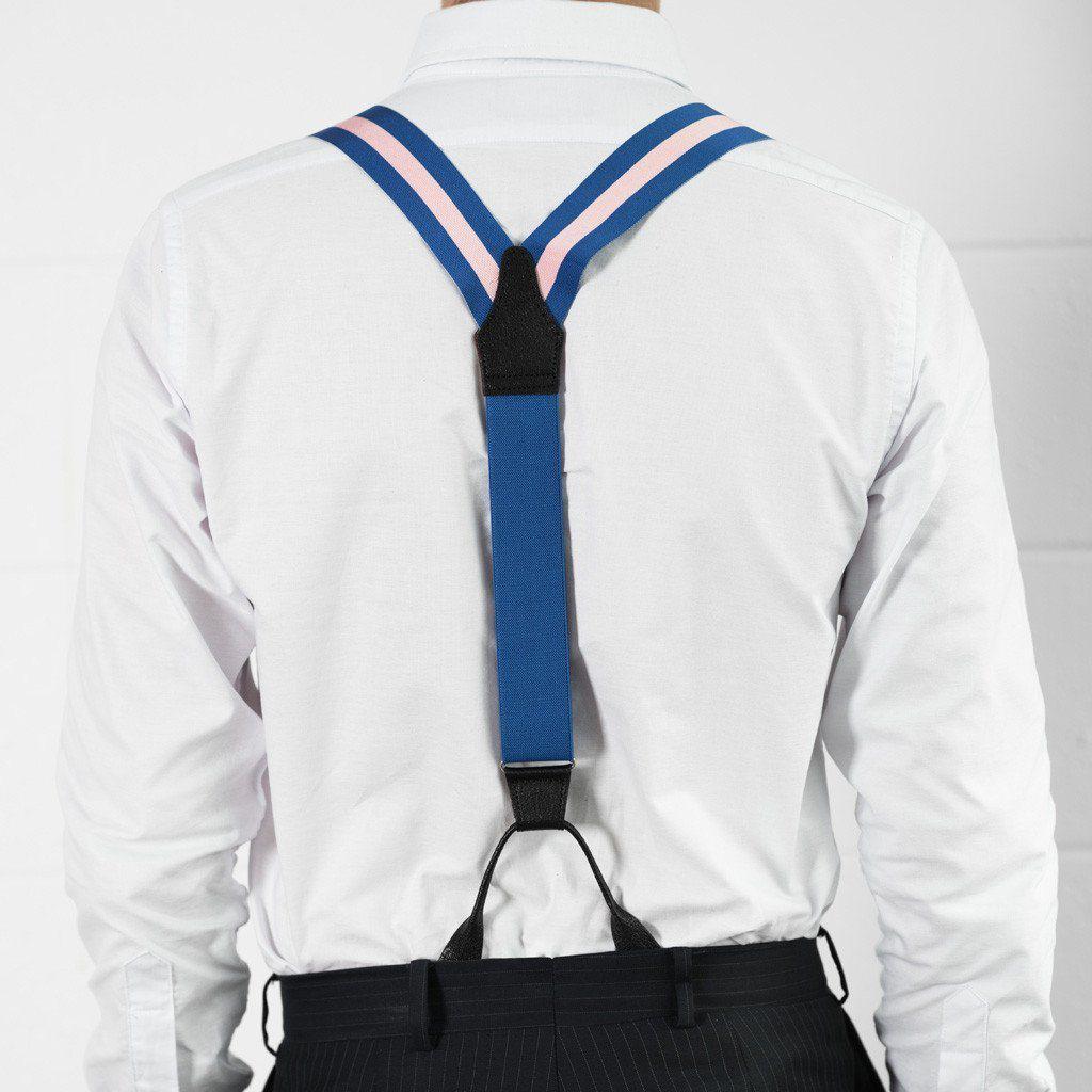 Maybe Baby - Pink and Blue Striped Suspenders - JJ Suspenders