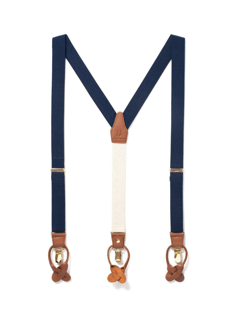 Navy Tides - Classic Navy Suspenders - JJ Suspenders