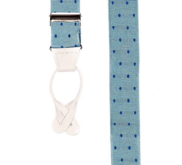 Teal Feel Spotted Baby Blue Suspenders JJ Suspenders