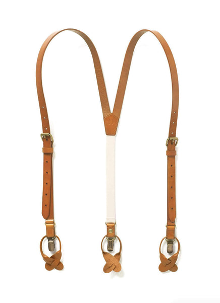 Sierra Nevada - Dark Tan Leather Suspenders - JJ Suspenders