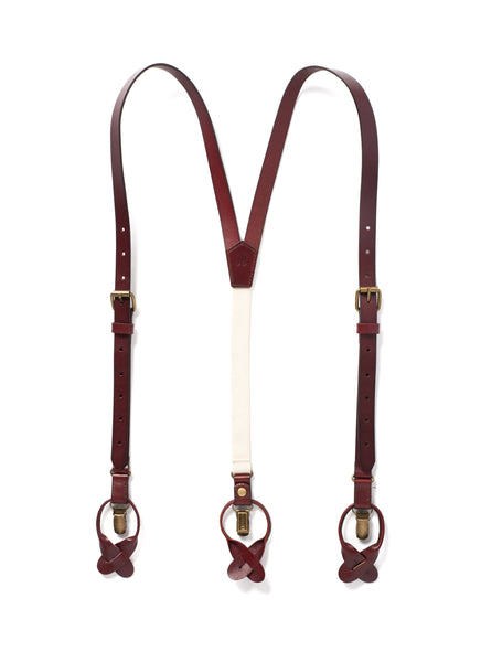 Oxblood - Brown Leather Suspenders