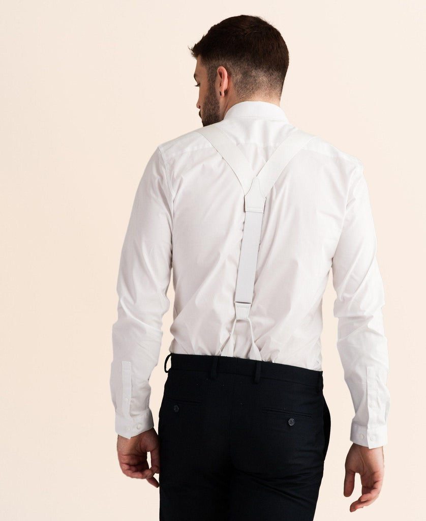 Alabaster Lite - Formal White Suspenders - JJ Suspenders