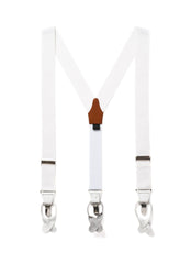 小物 Bibiy MILLIE SUSPENDERS WHITE Men's Suspenders in Solid White | Bows-N-Ties.com