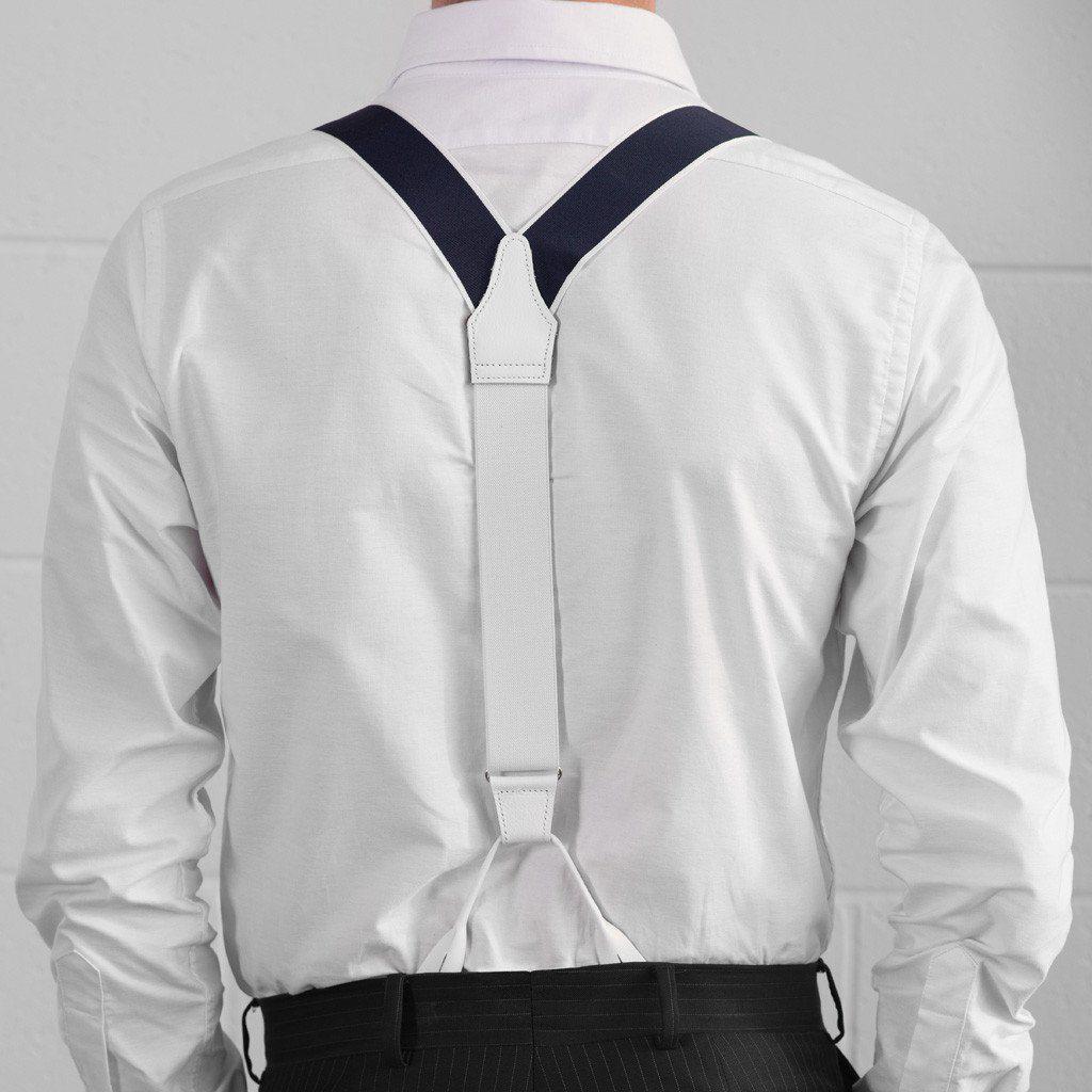 All Aboard - Navy & White Sailor Suspenders - JJ Suspenders