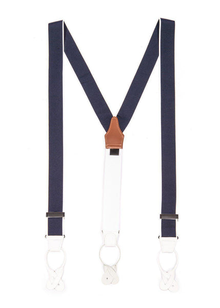 All Aboard - Navy & White Sailor Suspenders - JJ Suspenders
