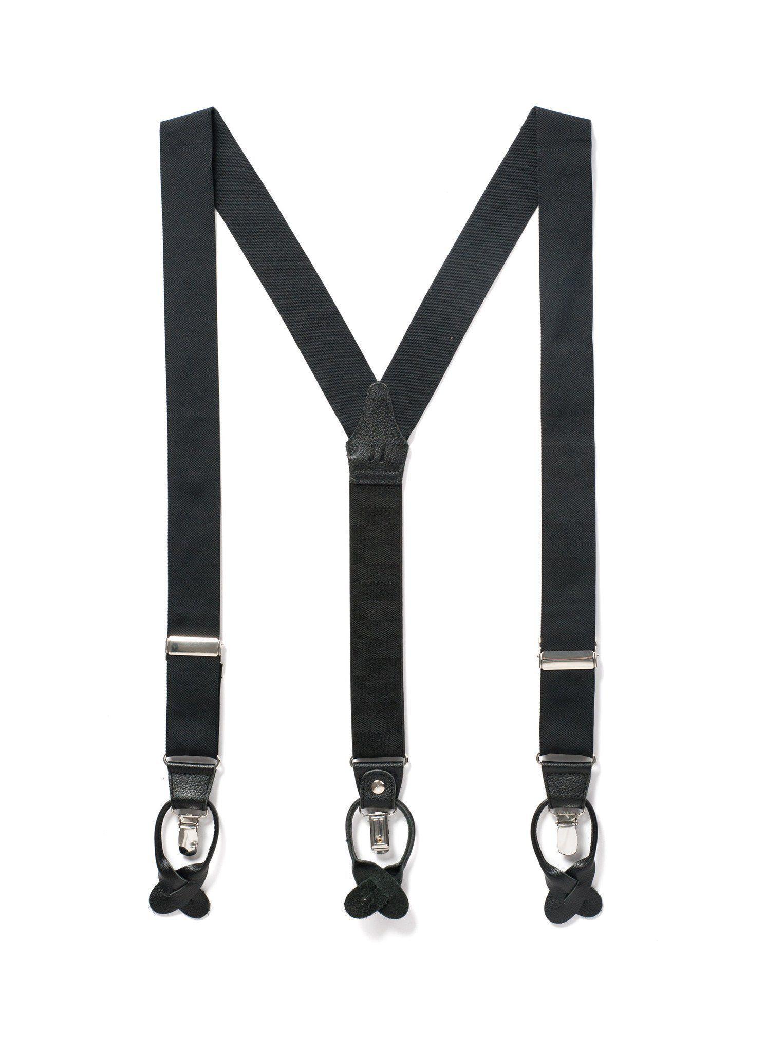 Black Jacquard New Wave Suspenders - Clip - Suspender Store