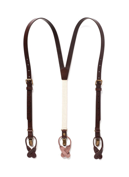 Chestnut Java - Brown Leather Suspenders - JJ Suspenders