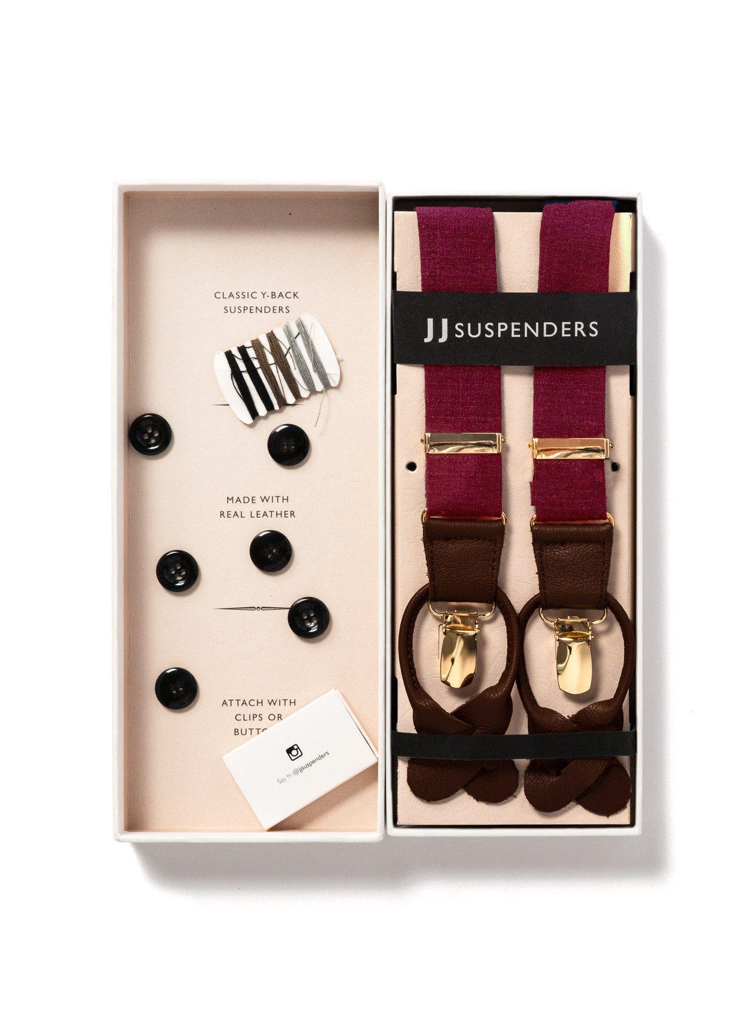 JJ Suspenders Fine Wine - Classic Burgundy Suspenders