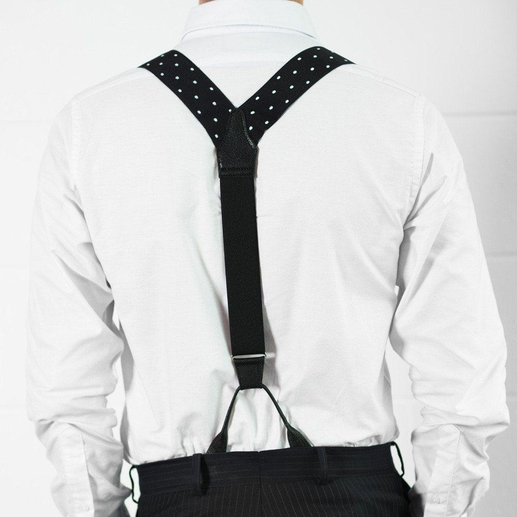 Missed a Spot - Spotted Black & White Suspenders - JJ Suspenders
