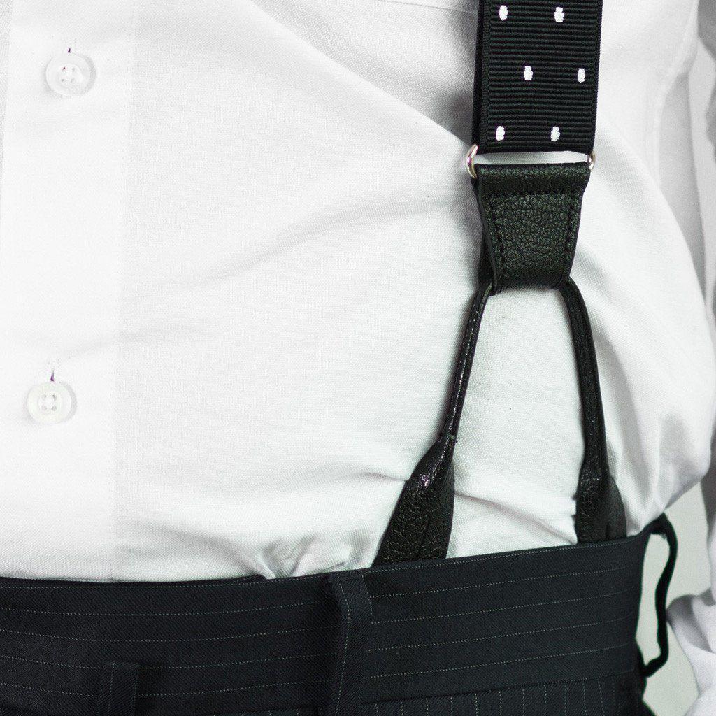 Missed a Spot - Spotted Black & White Suspenders - JJ Suspenders