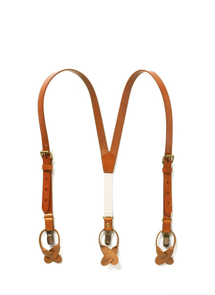 Sierra Nevada (Kids) - Tan Leather Suspenders - JJ Suspenders