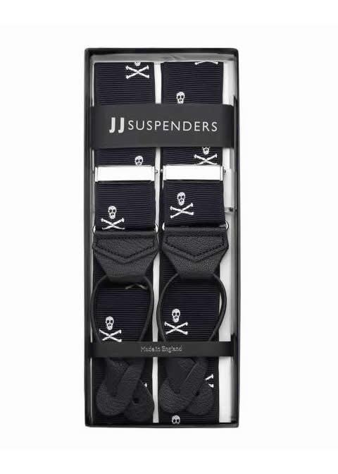 Skull and Bones - Formal Patterned Suspenders - JJ Suspenders