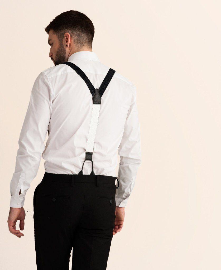 Storm Cloud - Classic Black Suspenders - JJ Suspenders