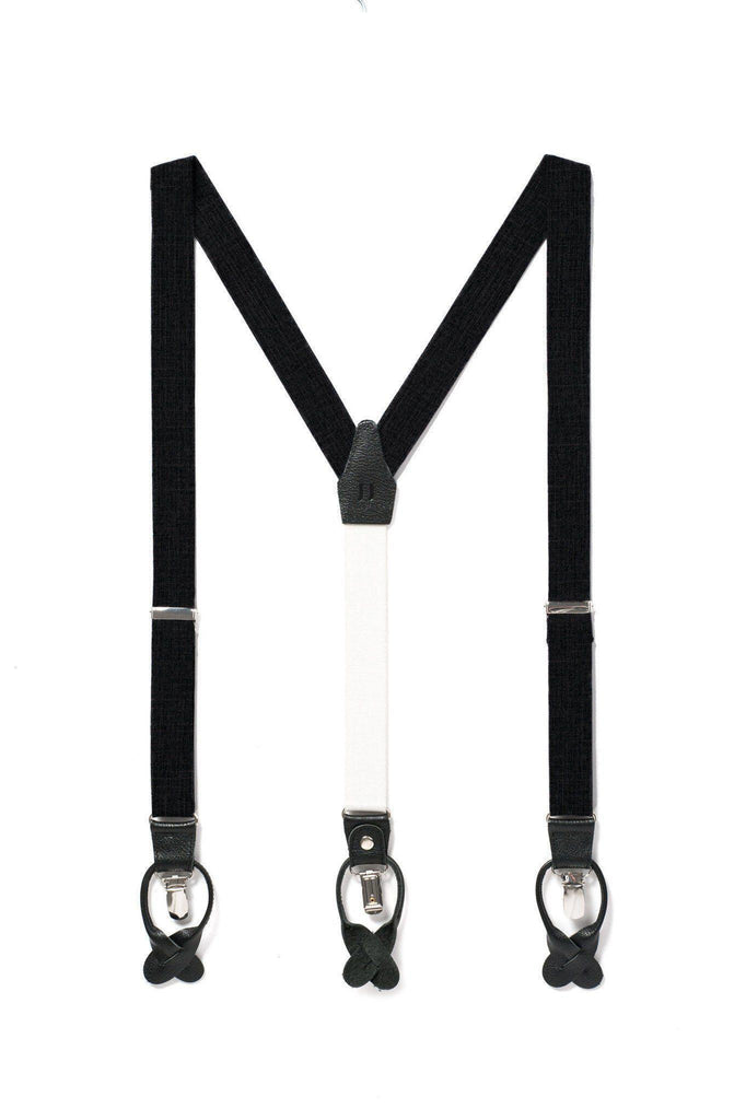 Storm Cloud - Classic Black Suspenders - JJ Suspenders