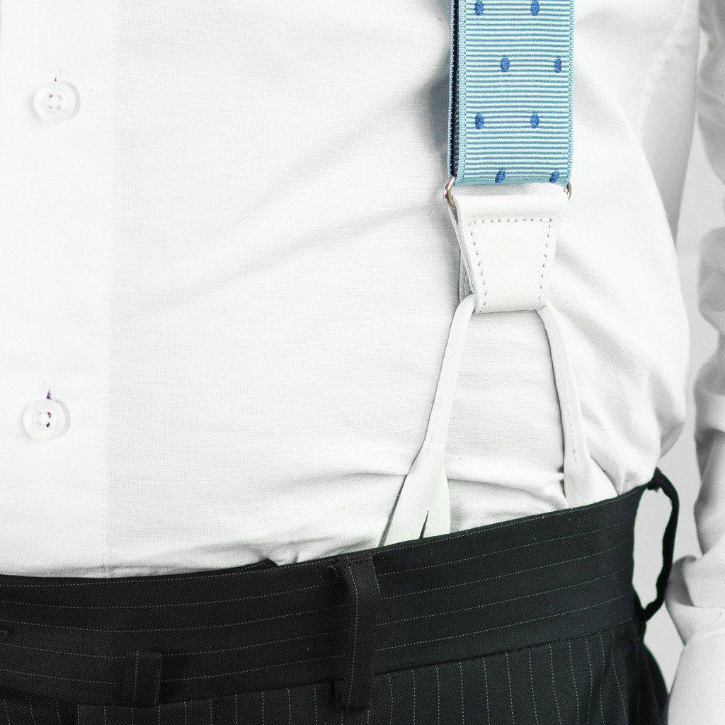 Teal Feel Spotted Baby Blue Suspenders JJ Suspenders
