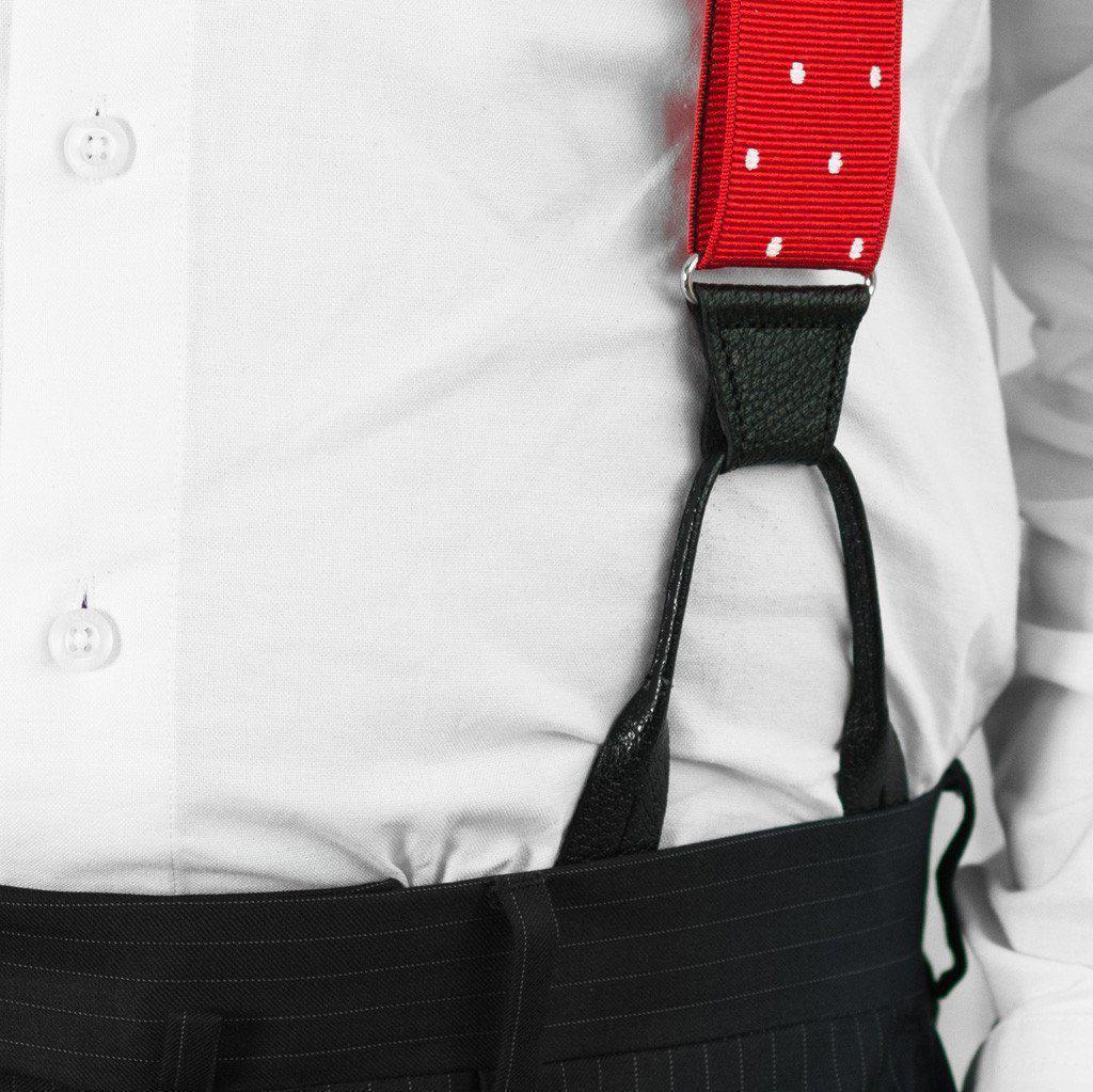 Very Cherry - Spotted Red & White Suspenders - JJ Suspenders