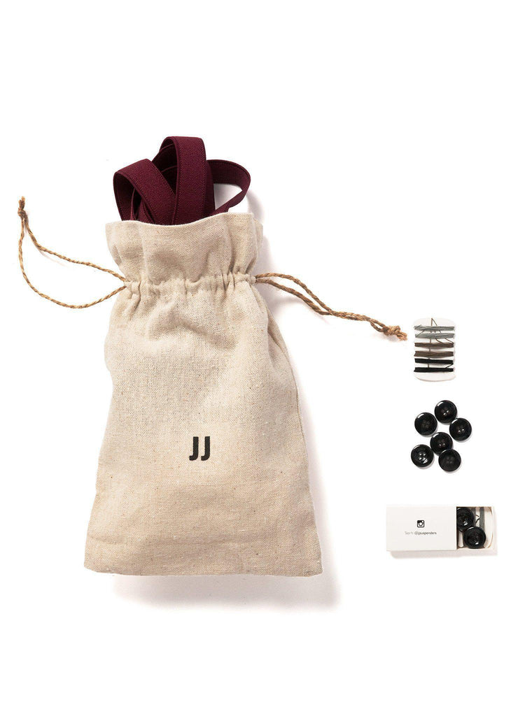 Winter Berry - Skinny Burgundy Suspenders - JJ Suspenders